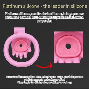 Cage de chasteté plate rose FRRK, petit dispositif de chasteté pour hommes, cage à pénis plate en plastique, jouets sexuels BDSM pour hommes - Product Image 5
