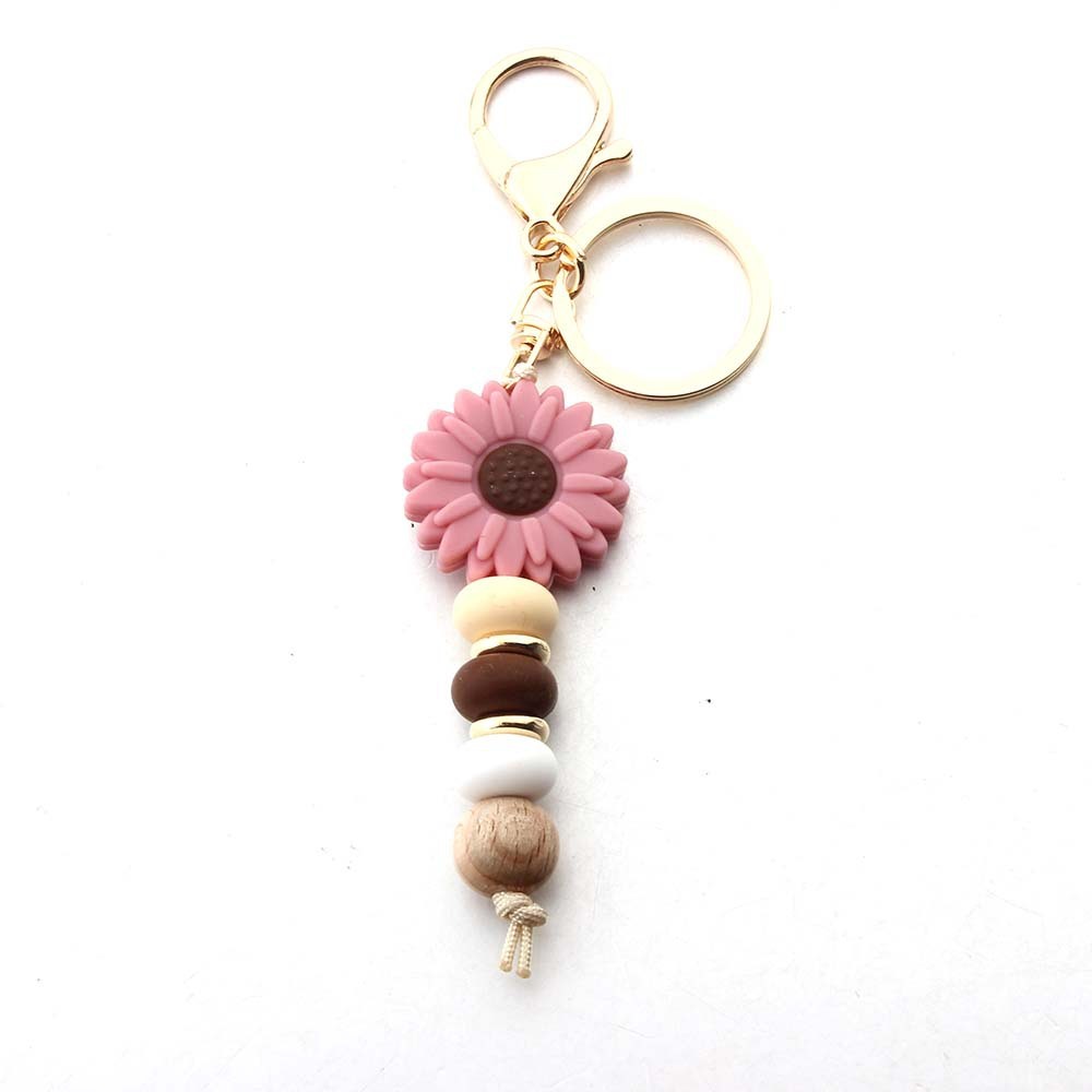 JY Wholesale Custom Silicone Beads Lanyard Badge Reel Keychain ID Card Beaded Pendant Necklace for Teacher Student Image 3