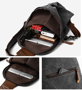 Sac bandoulière messager décontracté en toile grande capacité pour homme, idéal pour étudiant, mode urbaine et usage quotidien - Product Image 4