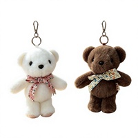 Porte-clés Ours en Peluche Marron, Pendentif Doux en Forme d'Animal en Peluche, Breloque de Sac, Accessoire Cadeau