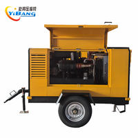 Compresseur d'air à vis portable diesel YiBang 80 kW 10 m³/min 10 bars 380 V Xichai 2 roues pour marteaux perforateurs de roche à percussion profonde