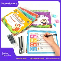 Cahier de pratique d'écriture à rainures transfrontalier, modèle de dessin de base, pour l'éveil des enfants et le contrôle du stylo, personnalisable
