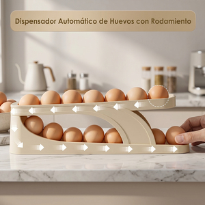 Distributeur d'œufs roulant à 2 niveaux Ele-Gate, 12 œufs, antibactérien, fraîcheur, organisateur de réfrigérateur de cuisine - Product Image 2