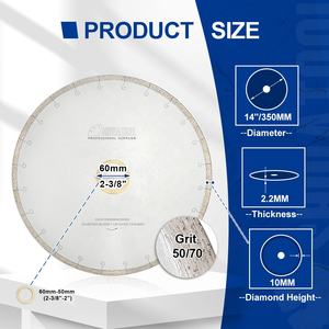 Lame de scie circulaire pour carrelage en porcelaine diamantée à rainure en J, 200 mm-350 mm, pour coupe humide et sèche, disque de meulage - Product Image 6