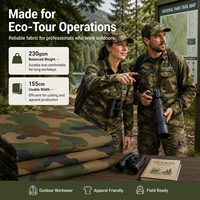 Tissu camouflage Ripstop 230 g/m² résistant aux plis pour uniformes de personnel de parc et de gardiens de la faune