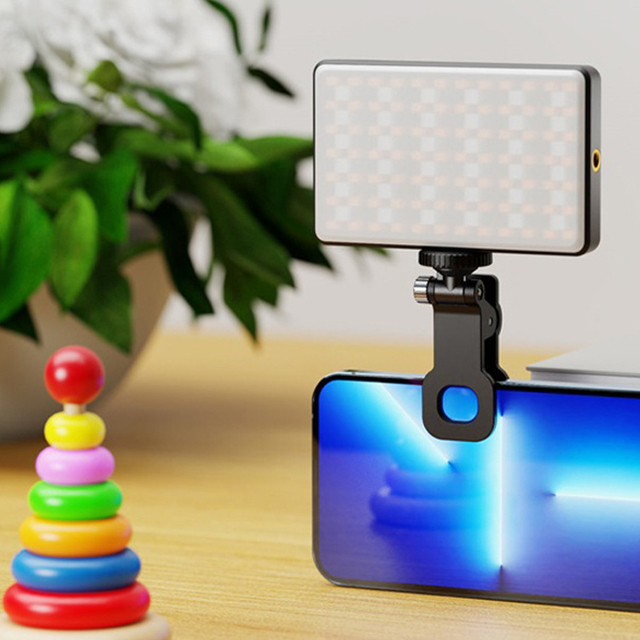 Portable RGB Selfie Video Light with LED Front & Back Camera Clip Phone Fill Light for YouTube TikTok Zoom Calls-Power-Voltage