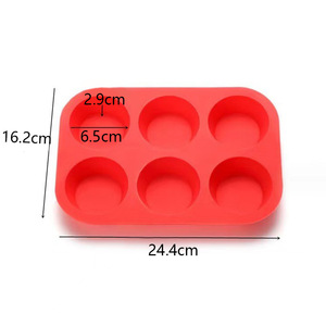 Molde Redondo de Silicona para Pastel de Seis Cavidades, Apto para Horno, Color Aleatorio, para Uso en la Cocina del Hogar - Product Image 4