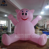 Cochon gonflable en forme de cochon, longueur 6m, couleur rose, pour la publicité