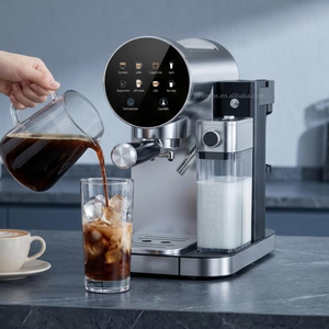 Machine à café expresso multifonction chaude et froide avec réservoir d'eau de 0,9 L, réservoir de lait de 0,45 L, porte-filtre de 51 mm, auto-nettoyante et fonction lait frais - Product Image 5