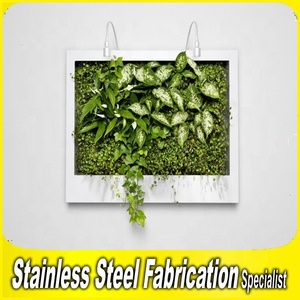 Jardinière suspendue carrée moderne en acier inoxydable de grande taille pour la plantation intérieure et extérieure de pots de fleurs muraux pour la maison - Product Image 2