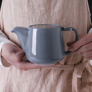 Großhandel Farbige Keramik-Teekannen, Meistverkaufte Teekannen und Wasserkessel mit Edelstahldeckeln und Sieben - Product Image 4