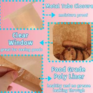 Custom Paper Bag Window Wax Candy Packaging Sweet Goodie Bolsas De Papel Party <b>Wedding</b> Favor Gift Cotton Candy Bags with Tin Ite - Product Image 2