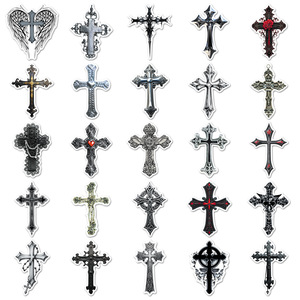 50 Pegatinas Cruzadas en Blanco y Negro, Estilo Gótico Retro Oscuro, Creativas, Impermeables, para Teléfono, Modelo Chino TZ-SZJ-<span class=keywords><strong>1899</strong></span> - Product Image 4