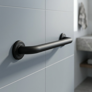 Barre d'appui murale noire mate en acier inoxydable, antidérapante, durable, poignée de sécurité pour salle de bain, design minimaliste - Product Image 1