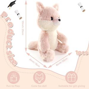 Giocattolo soffice personalizzato rosa volpe peluche adorabile animale selvatico regalo di compleanno buonanotte per ragazzi ragazze peluche volpe - Product Image 2