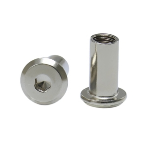 LeGood 1/4 "-20x17mm Écrou cylindrique en acier plaqué laiton/écrou borgne pour connecteur - Product Image 4