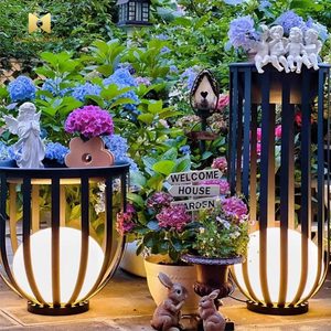 Lampada <span class=keywords><strong>Solare</strong></span> LED Impermeabile <span class=keywords><strong>da</strong></span> Esterno <span class=keywords><strong>a</strong></span> Forma di Vaso di Fiori Luminoso, Luce Decorativa per <span class=keywords><strong>Giardino</strong></span>, Prato, Villa e Patio - Product Image 2
