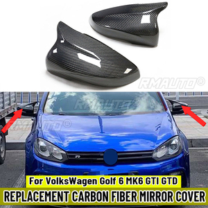 ฝาครอบกระจกมองข้างคาร์บอนไฟเบอร์สำหรับ Volkswagen Golf 6 MK6 Gti R-Line 2008-2012 รุ่น OEM/M Style - Product Image 1