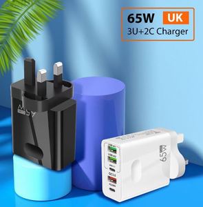 New 65W Super Fast Charger US EU US 3A+2C Travel Wall Charger Power <b>Adapter</b> for Smartphone - Product Image 5