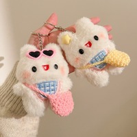 Porte-clés Peluche Lapin de Dessin Animé, Pendentif Sac à Dos, Breloque pour Sac, Cadeau d'Anniversaire Kawaii pour Femme