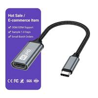 Cable Adaptador de Aleación de Aluminio Tipo-C a USB-C 4K 30Hz Avanzado, Convertidor de Extensión Corta de 0.2m para MacBook Pro, iPad, Laptop, Hub