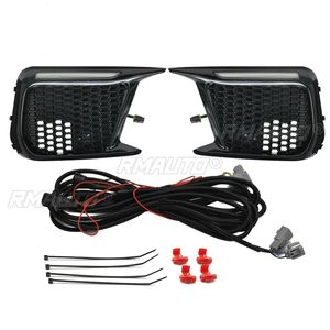 Feux de jour LED pour voiture + feux de brouillard à clignotants dynamiques ambrés pour Subaru WRX STI 2018-2020, accessoires de voiture - Product Image 2