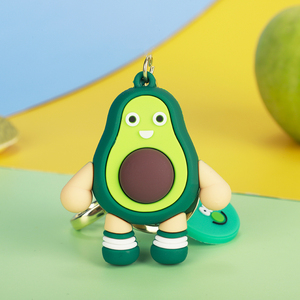 Porte-clés en PVC 3D personnalisés en forme de fruits, pomme, banane, fraise, citron, porte-clés de dessin animé, breloques pour sac, cadeaux promotionnels, imperméables - Product Image 2