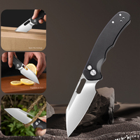 Couteau pliant en aluminium et acier inoxydable D2, artisanat de précision, noir, EDC, haute dureté, pour la chasse, la pêche, le camping, la randonnée