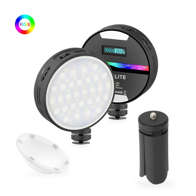 Hot Sale Rgb Led Round Lamp Photographic Lighting Magnetic Video Light With Cold Shoe for Dslr Cameras Smartphones Mic
