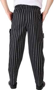 Hôtel Restaurant <span class=keywords><strong>Boulangerie</strong></span> bar Élastique zèbre Chef Pantalon Homme Chef Pantalon Cargo Style Baggy Chef Pantalon avec Poches - Product Image 3