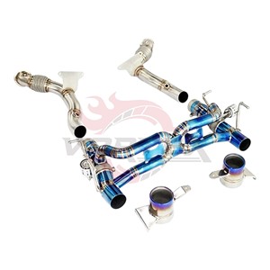 Sistema de Escape Completo Vortex Titanium Valvetronic para Ferrari 488 GTB Spider, Tubo Catback Azul Quemado con Puntas de Downpipe - Product Image 3