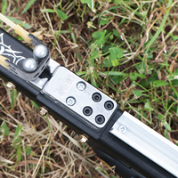 PIAOYU Lance-pierre professionnel puissant à longue portée avec laser, lance-pierre métallique extensible pour la chasse et les sports de tir en plein air