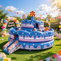 Cake Theme Inflatable Bouncer Slide Inflatable Bouncy Castle Kids Jumping Trampoline for Birthday Parties Jumping Castle