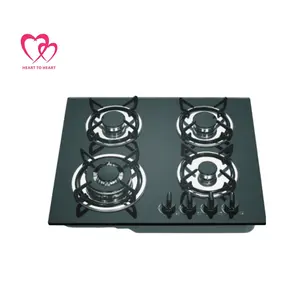 Black Tempered Glass Cooktop 4 Burners Gas Stove