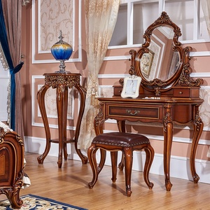 Nuevo lujo real antiguo muebles de dormitorio madera armarios con espejo vestidor cajón de la Mesa de tocador - Product Image 2