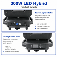 Projecteur LED hybride 3-en-1 320W Beam Spot Wash à tête mobile DMX512/Contrôle sonore en acier inoxydable pour scène, DJ et concerts
