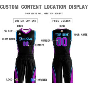 Uniforme de Baloncesto Personalizado Unisex para Adultos, Cuello en V, Sublimado, Absorbente de Humedad, Nombre del Equipo, Número, Logotipo - Product Image 3