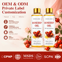Minyak Rosehip Pengurang Garis Halus Meningkatkan Kolagen Kulit Mengurangi Kerutan Kering di Wajah Menyeimbangkan Warna Kulit Tidak Rata untuk Kulit Dewasa Perawatan Harian OEM