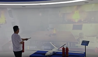 Jeu interactif d'extinction d'incendie 3D VR avec laser, projection murale interactive multi-écrans longue portée pour la formation