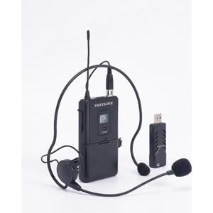 Wireless USB Lapel <b>Microphone</b> Headset Set Noise Cancelling Condenser Mic With Sound Card <b>for</b> <b>Computer</b> Speech - Product Image 2