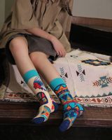 Chaussettes matures de haute qualité Chaussettes à imprimé africain personnalisé Chaussettes dépareillées