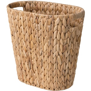 Panier de rangement en osier naturel de ferme tissé à la main poubelle en jacinthe d'eau - Product Image 1