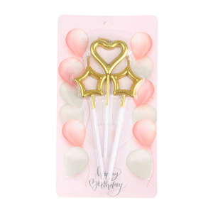 Velas de cumpleaños Lotus con forma de estrella dorada y corazón, velas de parafina para decoración de pasteles, fiesta de cumpleaños - Product Image 4