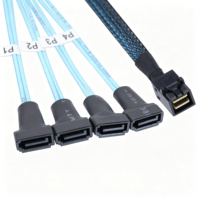 Cable de alta velocidad para servidor con conector macho Mini SAS SFF-8643 a 4 SATA 7P