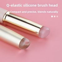 Mini pinceau à lèvres en silicone avec manche en bois, ultra-doux, anti-poussière, portable, applicateur de correcteur multi-usage, pour un effet mat