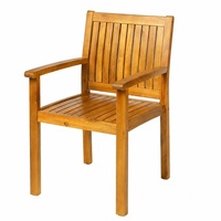 Ensemble de salle à manger d'extérieur en bois d'acacia 9 pièces, table de patio carrée finition teck avec 8 chaises à accoudoirs, idéal pour jardin, patio ou cour arrière