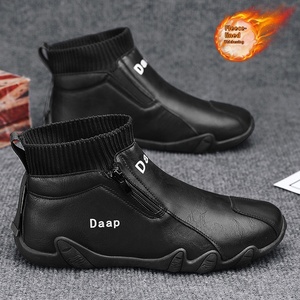 2025 <span class=keywords><strong>scarpe</strong></span> alte da uomo alla moda Joker per chiusura a cerniera con soletta in pile foderata di lusso invernale per lavoro all'aperto - Product Image 4
