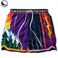 Classic Printed Blank Moo Shiny Breathable Mediumh Above the Knee Customable Men's Embroidery Basketball Shorts With Pockets