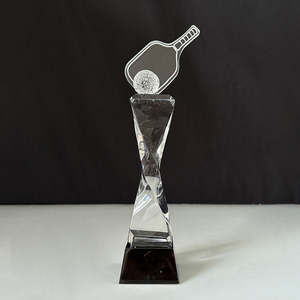 Trofeo de Cristal K9 Transparente de Diseño Personalizado, Trofeo de <span class=keywords><strong>Ping</strong></span> <span class=keywords><strong>Pong</strong></span> de Cristal Brillante con Base Resistente - Product Image 5