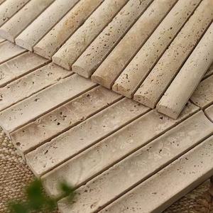 Mosaico de piedra de <span class=keywords><strong>cueva</strong></span> Beige, piedra Natural, superficie cóncava y convexa tridimensional 3D para decoración de paredes interiores - Product Image 5